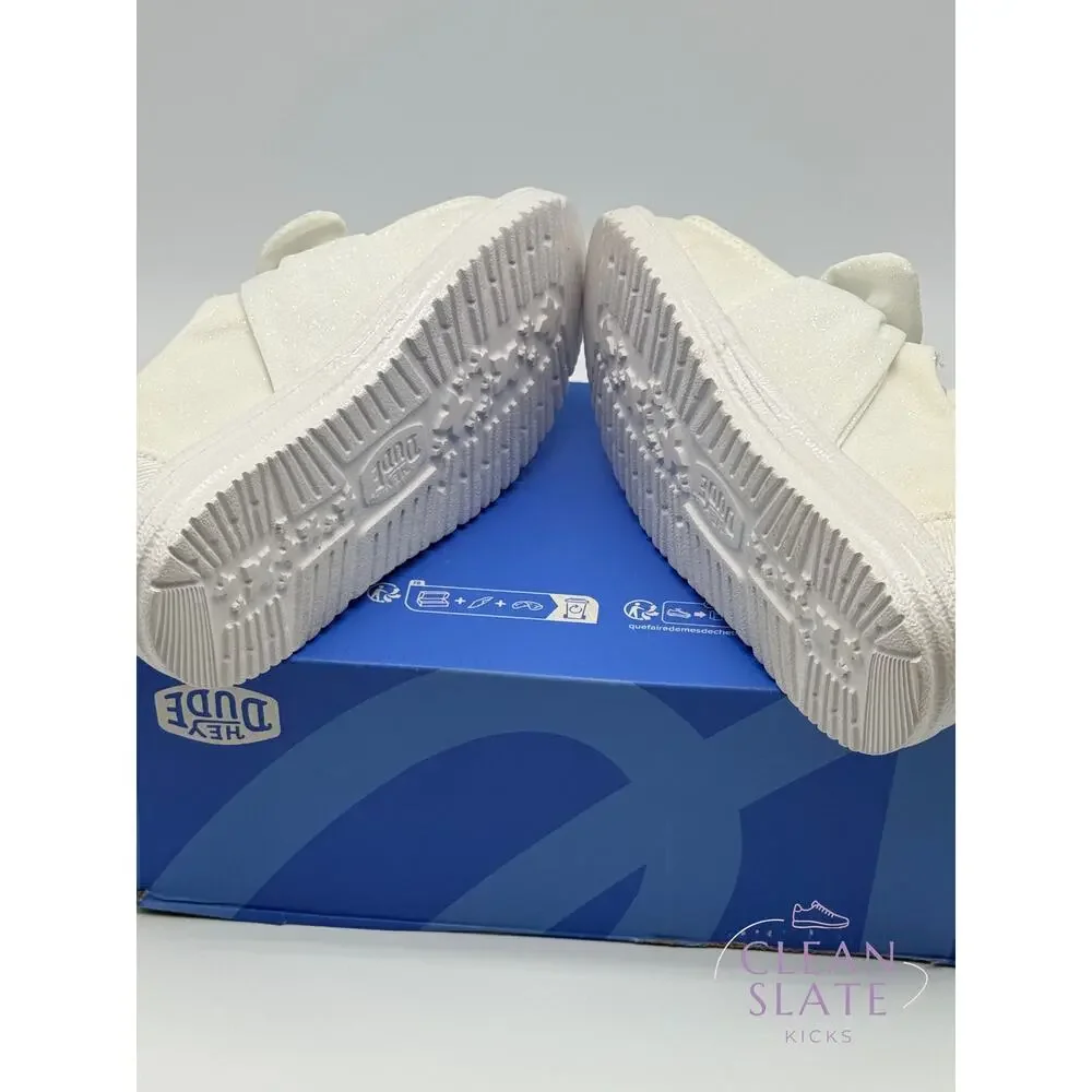 Hey Dude Wendy Bow Stardust White Kids C11 NIB/NWT